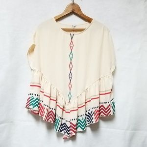 Tops - Loose Fitting Flowy Southwest Style Blouse Sz L Tops - Loose Fitting Flowy Southwest Style Blouse Sz L